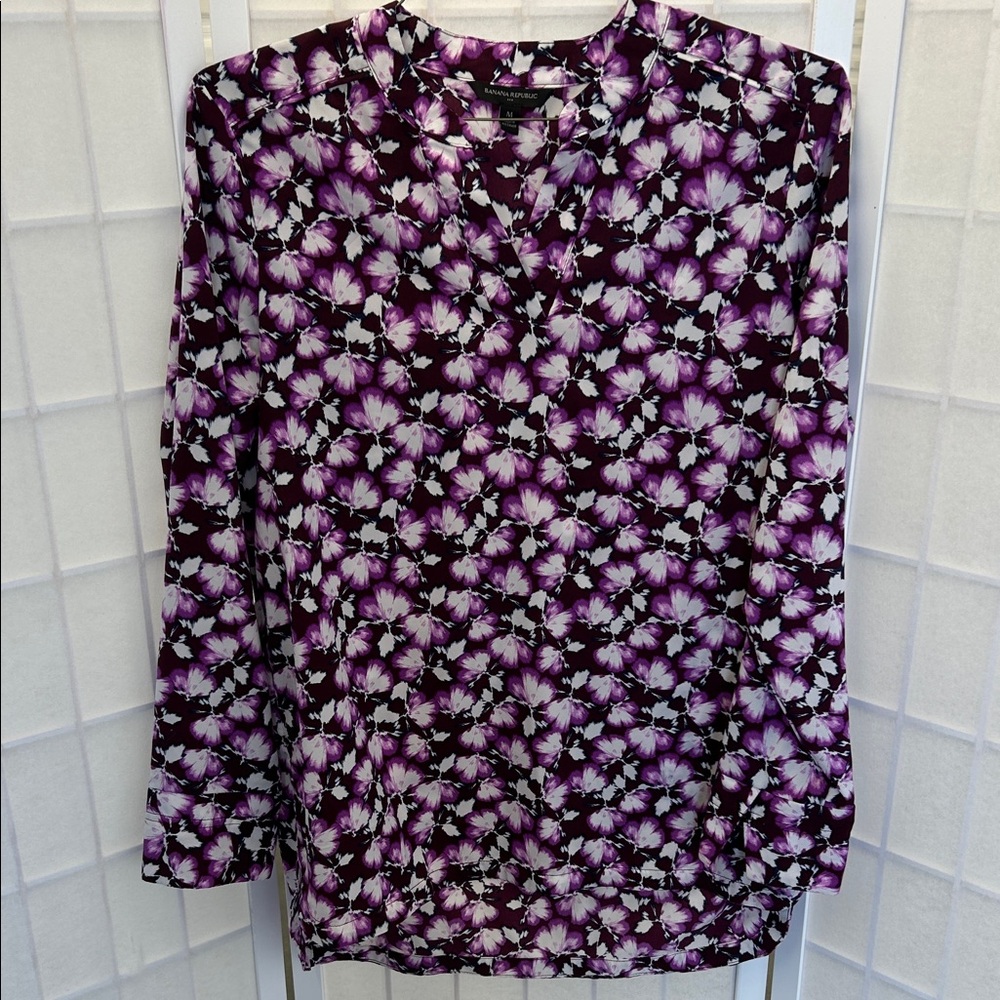 Banana Republic Purple Floral Blouse